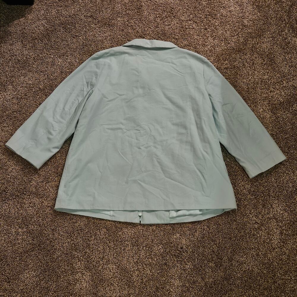 Eileen Fisher Jacket Women's Size L Aquamarine Blue Nylon Blend‎ Full Zip Collar - Picture 12 of 13
